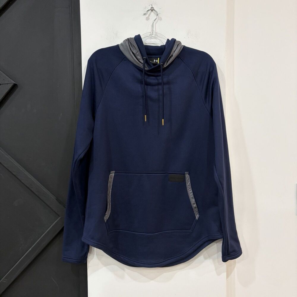 Under Armour Men’s Blue Gray Contrast Pullover Hoodie Size Large